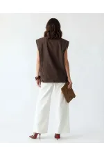 7491 DENIM VEST - DARK BROWN