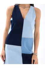 7385 KOT ELBİSE-MAVİ