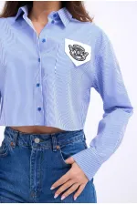 7383 SHIRT - BLUE AND WHITE STRIPED