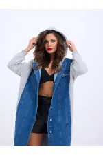 VESTE EN JEAN LONGUE 7188 - GRIS