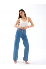 5171 DENIM BONNET À BOUTONS LARGE BLEU KEG