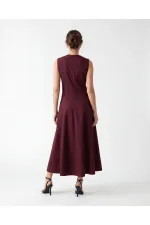 7604 ELBİSE-BORDO 7604 ELBİSE-BORDO