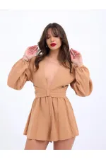 6528 JUMPSUIT DRESS - CAMEL