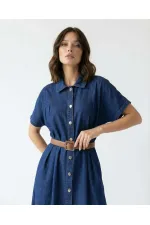 7568 DENIM DRESS - BLUE