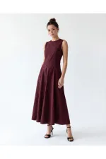 7604 ELBİSE-BORDO 7604 ELBİSE-BORDO
