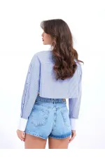 CHEMISE 7151 - RAYURES BLEUES ET BLANCHES