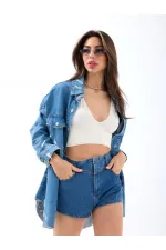 6967 KOT ŞORT-MAVİ