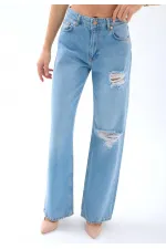 6796 DENİM LOW WAİST BOO-MAVİ