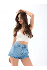 6263 DENIM SHORTS - LIGHT BLUE
