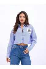 7383 SHIRT - BLUE AND WHITE STRIPED