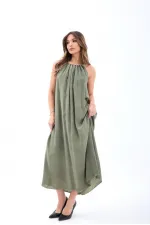 7387 DRESS - KHAKI