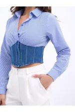 CHEMISE 6963 - RAYURES BLEUES ET BLANCHES