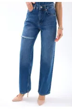 6491 DENİM WIDE LEG-MAVİ