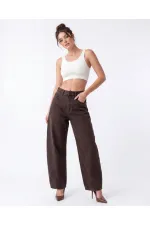 7612 DENIM PANTS - DARK BROWN