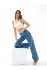 5171 DENIM BONNET À BOUTONS LARGE BLEU KEG