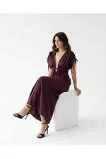 7558 DRESS - BURGUNDY