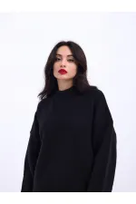 43031 TRİKO YARIM BALIKÇI KISA KAZAK-SİYAH