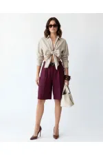 7446 SHORTS - BURGUNDY