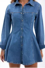 7487 KOT ELBİSE-MAVİ