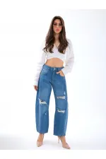 7086 KOT PANTOLON-MAVİ