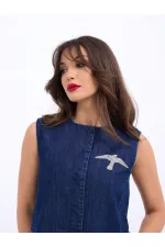 7336 GILET EN JEAN - BLEU