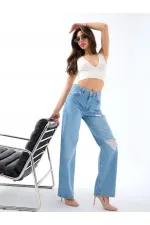 6796 DENİM LOW WAİST BOO-MAVİ