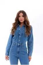 6534 DENİM TULUM-MAVİ