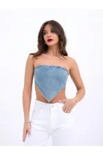 6222 Denim Crop-Blue