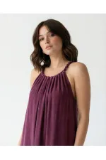 7387 DRESS - BURGUNDY