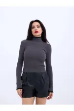 42251 PULL EN TRICOT FISHBEARER EN VELOURS CORDON - ANTHRACITE - NOIR