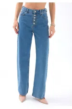 5171 DENIM BONNET À BOUTONS LARGE BLEU KEG