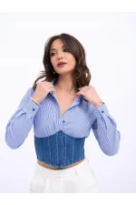 CHEMISE 6963 - RAYURES BLEUES ET BLANCHES