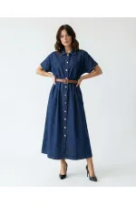 7568 DENIM DRESS - BLUE