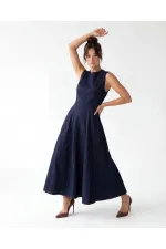 7601 KOT ELBİSE-DARK BLUE