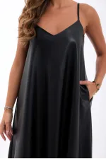 7278 LEATHER DRESS - BLACK