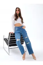 7086 KOT PANTOLON-MAVİ