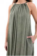 7387 DRESS - KHAKI