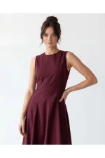 7604 ELBİSE-BORDO 7604 ELBİSE-BORDO