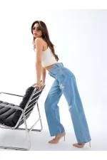 6796 DENİM LOW WAİST BOO-MAVİ