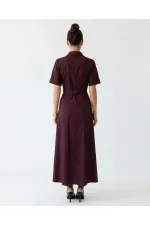 6948 DRESS - BURGUNDY