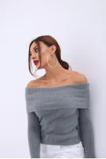 42431 TRİKO DEGAJE YAKA KAZAK-ANTRASİT