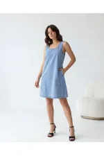 7562 DENIM DRESS - LIGHT BLUE