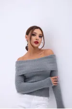 42431 TRİKO DEGAJE YAKA KAZAK-ANTRASİT