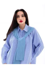 CHEMISE 7074 - RAYURES BLEUES ET BLANCHES