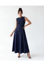 7601 KOT ELBİSE-DARK BLUE