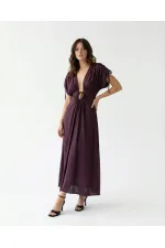 7558 DRESS - BURGUNDY
