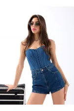 6263 KOT ŞORT-KOYU MAVİ