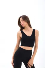 15543 RİPLİ V YAKA BRA-SİYAH