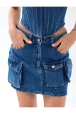 6775 DENIM SKIRT - BLUE
