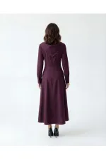 7553 DRESS - BURGUNDY